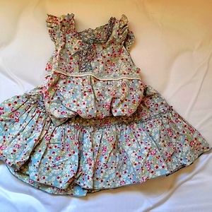 H&M Butterfly Strawberry Floral Summer Dress Pajama Ruffle Sleeve Lace Cotton